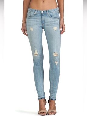 rag & bone Light Wash Distressed Skinny Jeans
